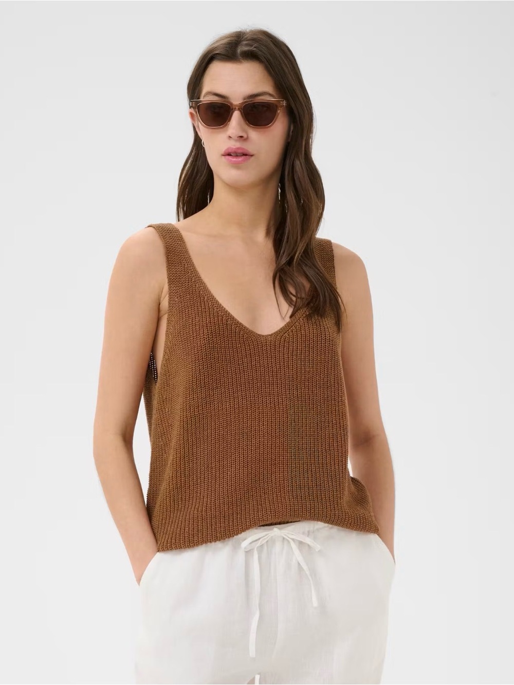 Rebecca PW Top - Linen and Cotton Knit Tank